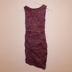 Nicole Miller Crinkle Purple Dress